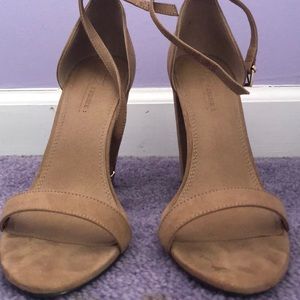 4 inch ASOS brown/nude suede heels